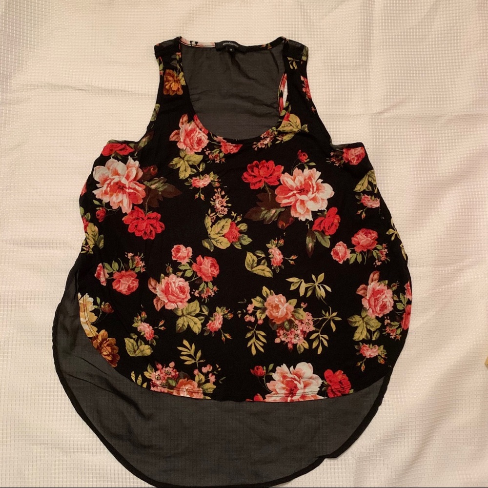Razor back floral print shirt